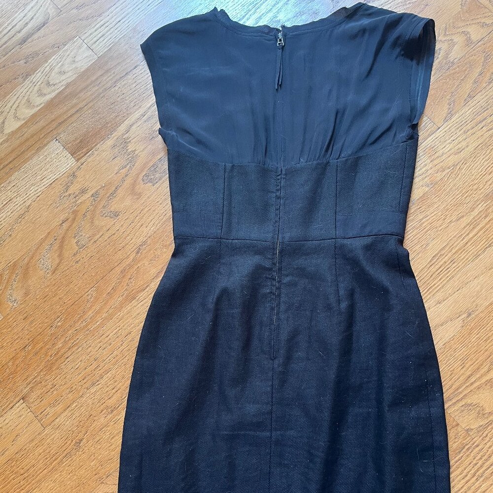 Rebecca Taylor Black Linen Blend Dress Size 0